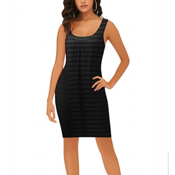 Ella Moss Striped Dress black and gray Small - Picture 1 of 4